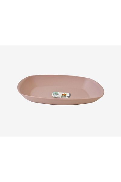 HOBBY LİFE Large Size Plastic Sandy Oval Boat Plate 1269 /25X15.8 cm & Pink
