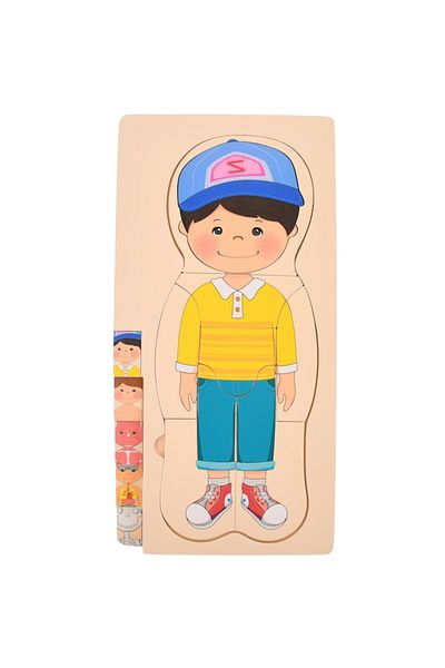 BRAVOSHOP Wooden human body set, anatomy learning toy, boy