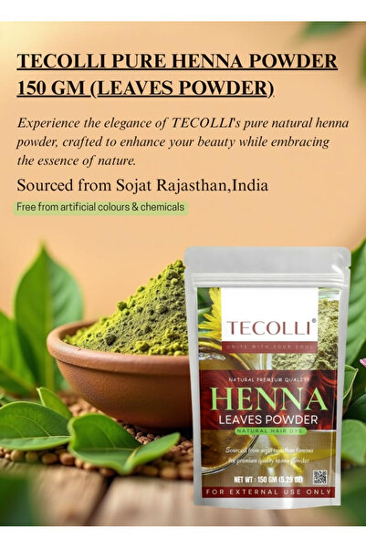 TECOLLI Nature Henna Powder -From Rajasthan (100 gm) For for Hair, Hands & Feet