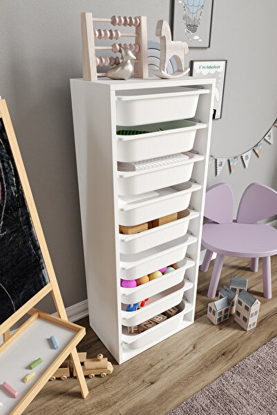Baby Darling %100 MDF - XL Mono 9 Sepetli Oyuncak Dolabı