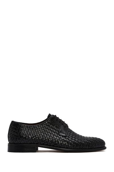 Derimod Men's Black Braided Leather Classic Shoes 25Sfd601529
