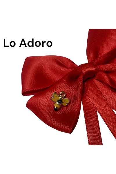 LO ADORO Women's Tie Special Production Bow Tie Collar Bee Brooch Bee Accessory Included Women's Bee Bow Tie