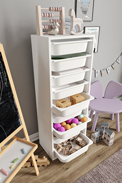 Baby Darling %100 MDF - XL Mono 9 Sepetli Oyuncak Dolabı