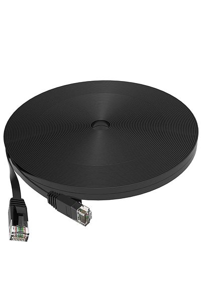 Choice 10m black Cat 6 Ethernet Cable 1000M Network, Slim long Flat Internet LAN Patch Cord, Cat6 Solid Hig
