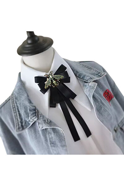 LO ADORO Women's Tie Special Production Bow Tie Collar Bee Brooch Bee Accessory Included Women's Bee Bow Tie