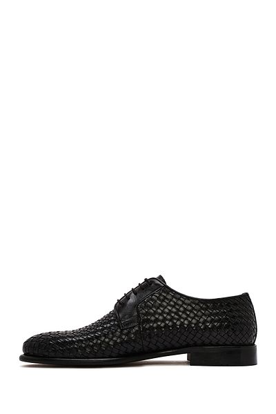 Derimod Men's Black Braided Leather Classic Shoes 25Sfd601529