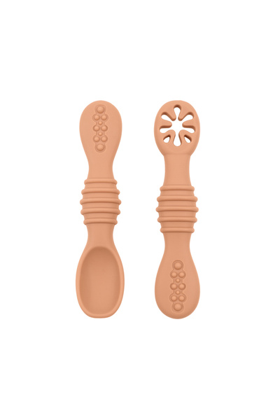 Choice 004-muted-clay Baby Spoon Fork Set Food Grade Silicone Sticky Spoon Children Cutlery Training Spoon
