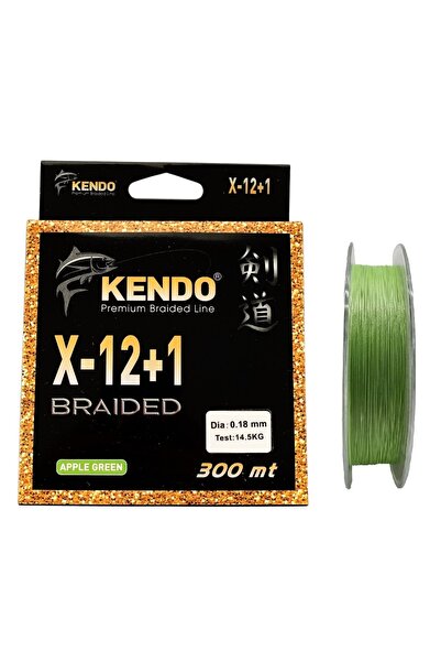 Kendo X-12+1 Braided 300mt 0.18mm Apple Green Örgü İp Misina