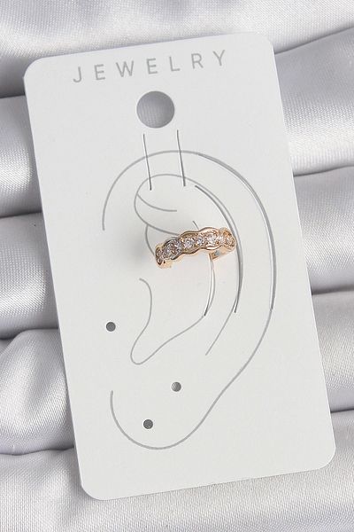 Clariss Brass Gold Color Zircon Stone Women's Cartilage Earrings