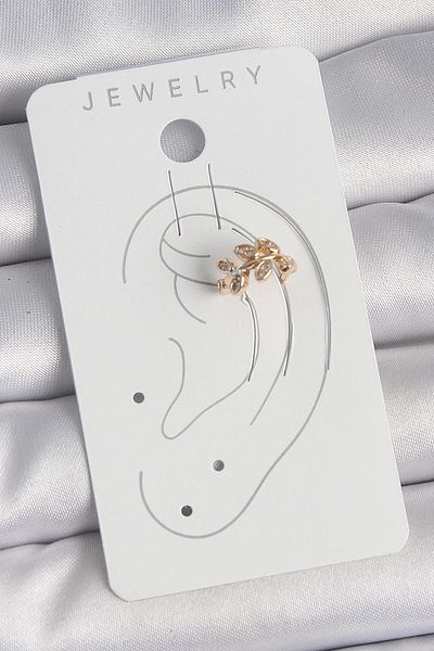 Clariss Brass Gold Color Zircon Stone Leaf Model Women's Cartilage Earrings