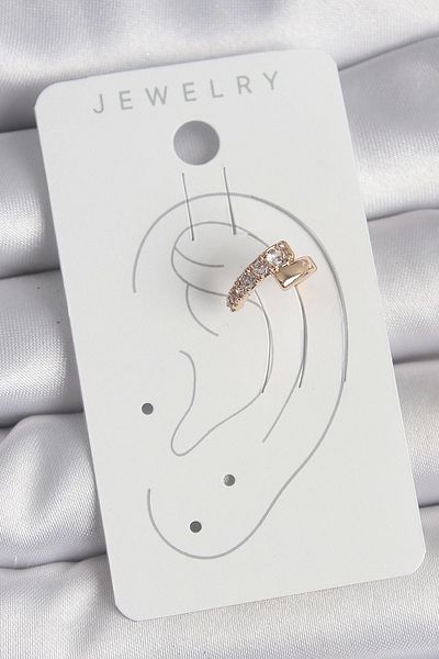 Store أقراط نسائية من حجر الزركون الذهبي اللون من النحاس