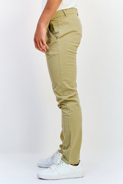 883 Police Men Slim Fit Solid Chino Pants, Khaki