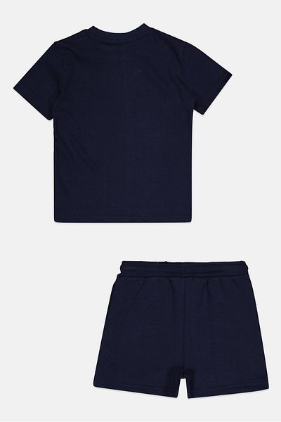 Nicce Toddlers Boy 2 Pieces Brand Logo Top And Short Set, Navy