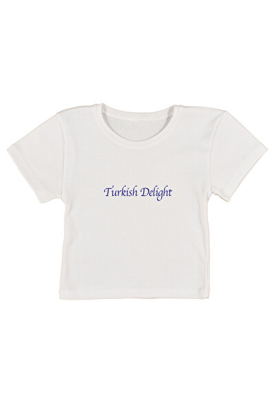 urbvn Turkish Delight Printed White Crop Top