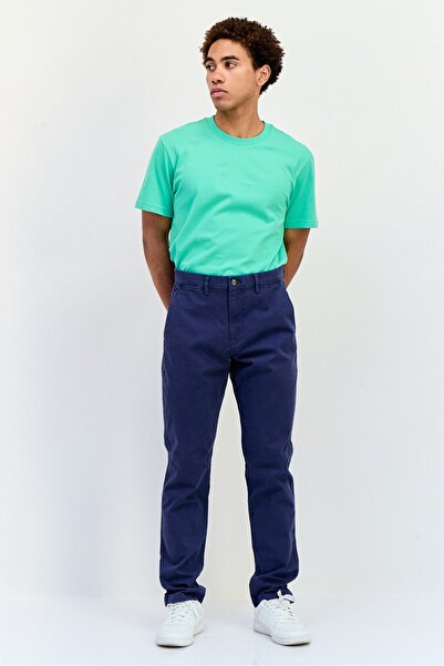 GAP Men Solid Stretchable Straight Leg Pants, Vintage Blue