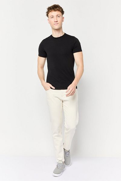 CELIO Men Slim Fit Solid Stretchable Denim Jeans, Cream