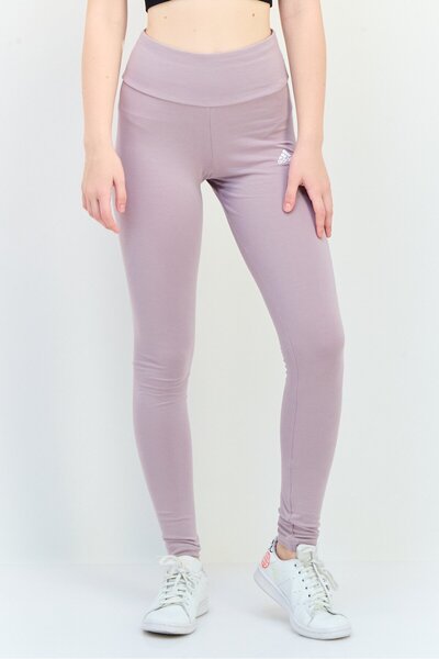 adidas Women Tight Fit Brand Logo Training Leggings, Mauve