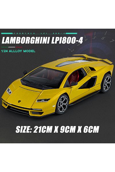 Maisto Yellow With Box 1:24 Lamborghini Countach Lpi 800-4 Alloy Sports Car Diecast Model Sound Light Toy E