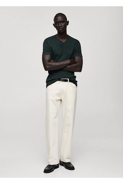 MANGO Man 100% Cotton Collar Slim Fit T-Shirt