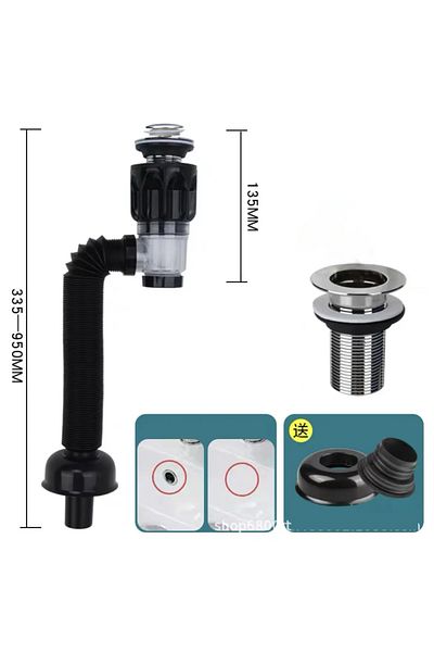 Choice Black Kitchen Bathroom Basin Drain Pipe Bath Flexible Universal Sink Sink Drain Hose Sink Basin Drai