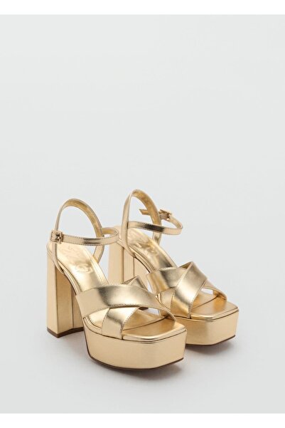 Mango Teen Metalik bantlı sandalet