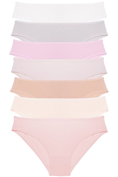 Nicoletta Women's Panties 7Pcs Likralı Ecru