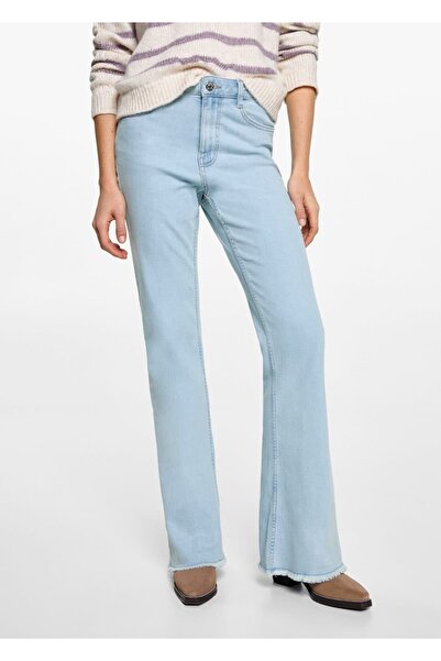 Mango Teen Dikişsiz flare jean pantolon