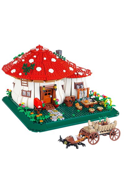Choice No Box 2233pcs Fairy Tale Mushroom House Building Blocks Moc Village Architecture Micro Mini Assembl