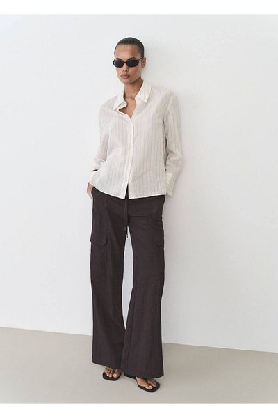 MANGO Woman Striped patterned shirt