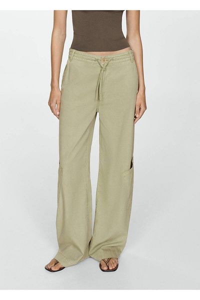 MANGO Woman Lyocell Trousers with Adjustable Drawstring