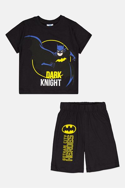 Batman Toddlers Boy 2 Piece Graphic Print T-shirt And Short, Black