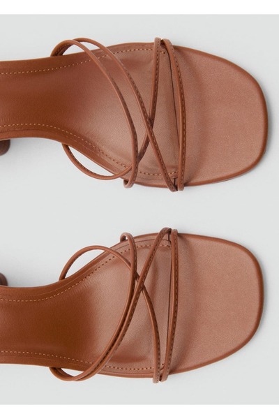 MANGO Woman Cross Strap Heel Sandals