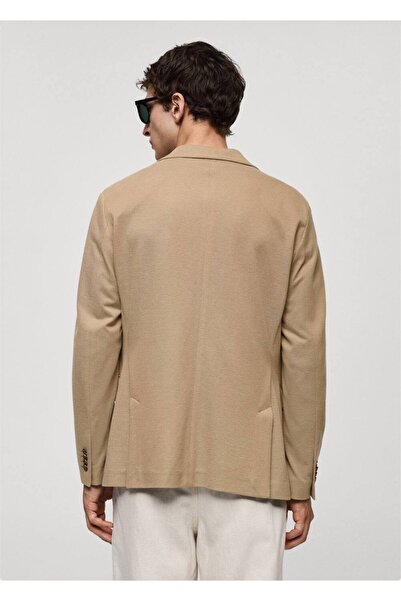 MANGO Man Dar kesimli mini dokuma blazer ceket