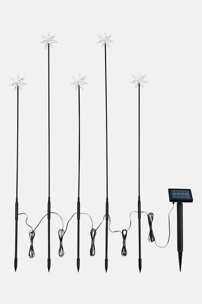 Tchibo 5 Pieces Star Solar Lights Torch Set, Black
