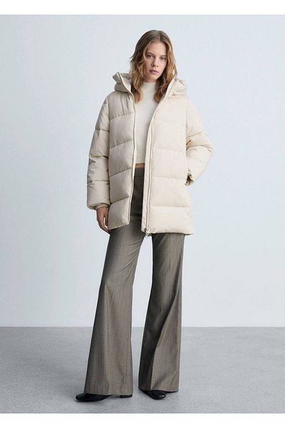 MANGO Woman Hooded Quilted Midi Anorak