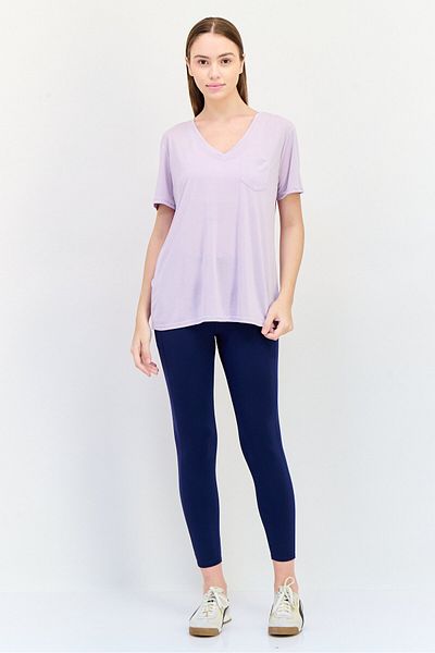 SKECHERS Women Sportswear Fit Short Sleeve Training Tops, Lavender