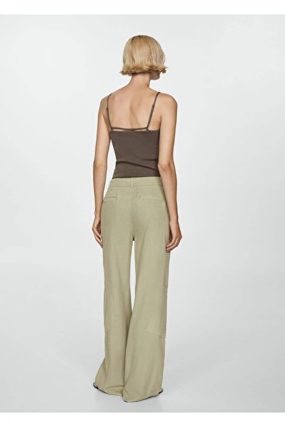 MANGO Woman Ayarlanabilir büzgü ipli lyocell pantolon