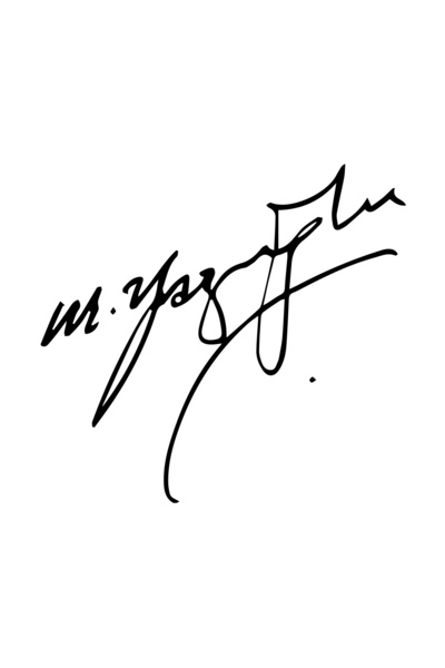 Reysa Tasarım ملصق توقيع محسن ياتشان أوغلو مقاس 17 × 17 سم باللون الأسود