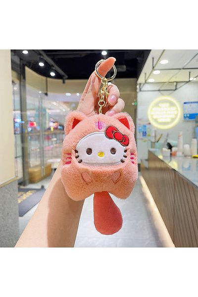 Choice A Sanrio Plush Doll Keychain Hello Kitty Melody Cinnamoroll Pochacco Cute Key Ring Cartoon Plushies.