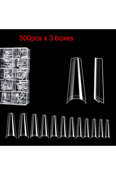 Choice N096-2-1000 500 قطعة أطراف أظافر راقصة التابوت الفرنسية أظافر أكريليك اصطناعية نصف رقائق أظافر صناعية