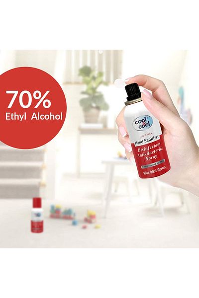 COOL & COOL Hand Sanitizer Spray 120ml – Anti-Bacterial, Quick-Dry, Disinfectant for On-the-Go Use