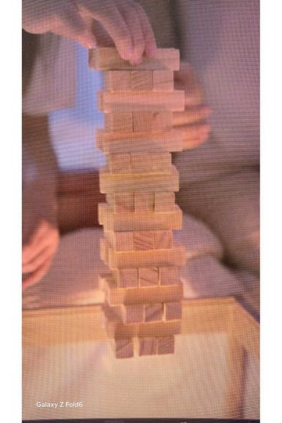 Elif İş Eğitim Balance Game Penalty Jenga - Penalty Tower - Wooden Large Size 54 Pieces