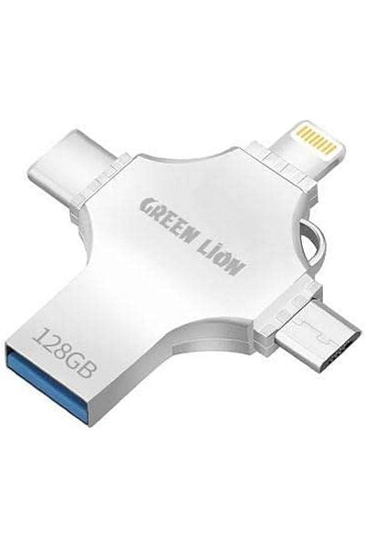 Green Lion محرك أقراص فلاش USB 4 في 1 بسعة 128 جيجابايت