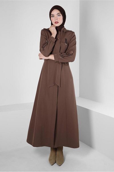 Alvina Hooded Belted Buttoned Curtain 10664