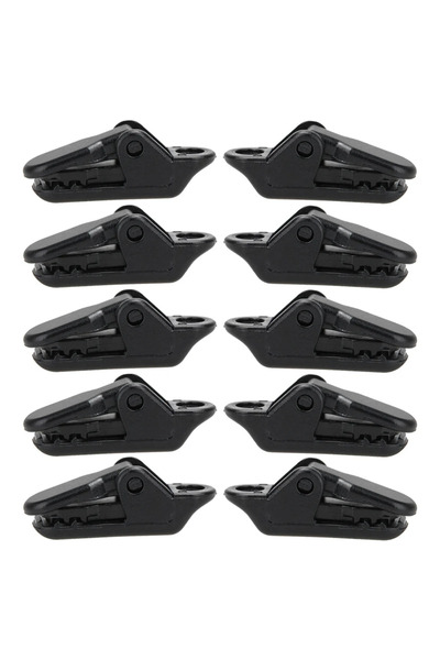 Choice 10 قطع/مجموعات من مشابك حبل مقاومة الرياح للخيام والمظلات باللون الأسود مقاس 33 × 10 × 13 مم، مشبك بلاستيكي للتخييم والرياح