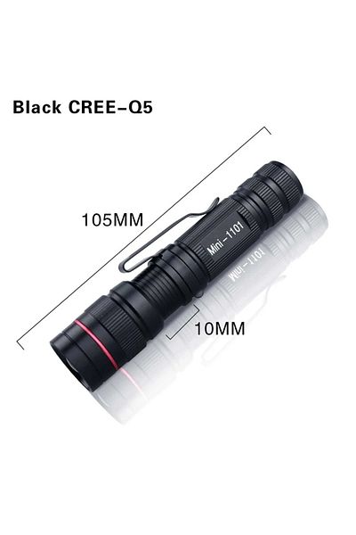 Choice Black Mini LED Flashlight Q5 Portable Torch Flashlights 3 Modes Waterproof AA Battery Powered For Ca