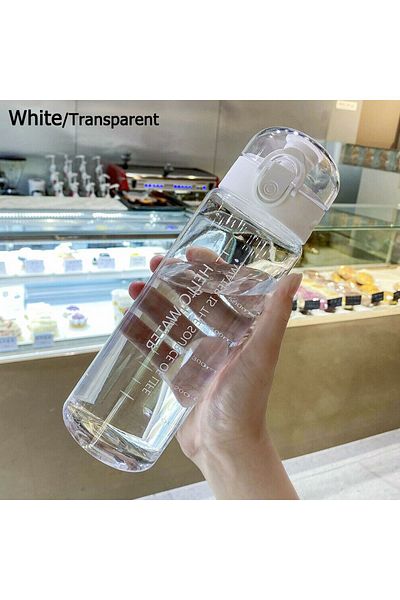 Choice white-Transparent Sports Transparent Water Bottle 780ml Portable Gym Travel Clear Leakproof Drinking