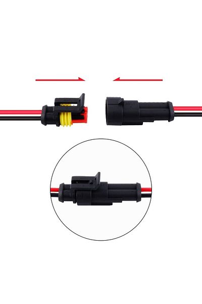 AOKIN 2pin 1/2pcs 16 Awg Waterproof Wire Connectors Automotive Electrical Connectors Quick Disconnect Wire