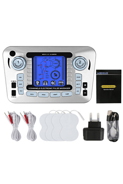Choice1 EU TYPE 12 Modes Digital Electric Pulse Massager Tens EMS Muscle Stimulator Therapy Machine Body Mas