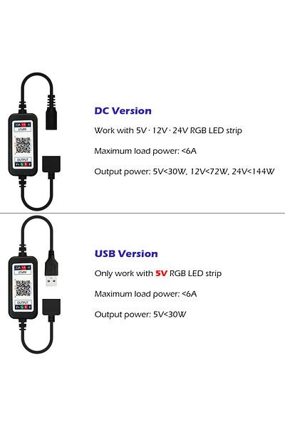 Choice DC 5-24V LED Strip Light RGB Controller Wireless Bluetooth-compatible for APP Control DC USB 5V 12V
